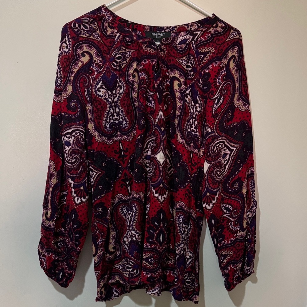 NINE WEST JEANS LONG SLEEVE BLOUSE